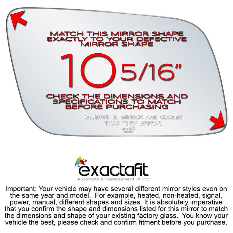 Rugged TUFF Passenger Side Mirror Glass Replacement For 1985-2005 Chevy Astro Compatible With 1985-2005 GMC Safari Van Right Door Convex Mirrors Non-Heated exactafit 8722R - Image 2